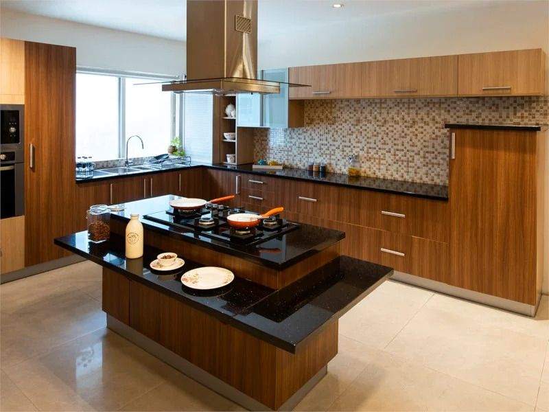 Woody Touch Island Modular Kitchen in India