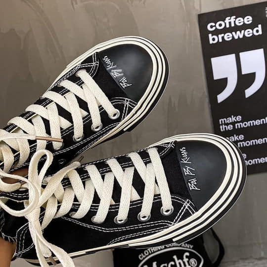 Women's Cool Black Canvas Shoes