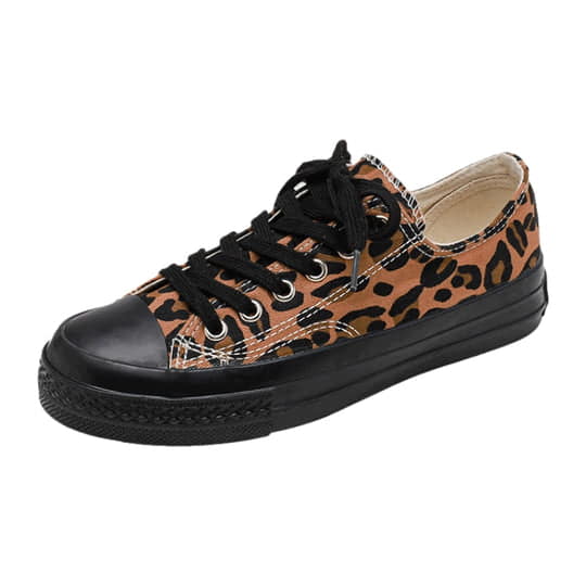 Deep Leopard Grain Pattern Canvas Shoes